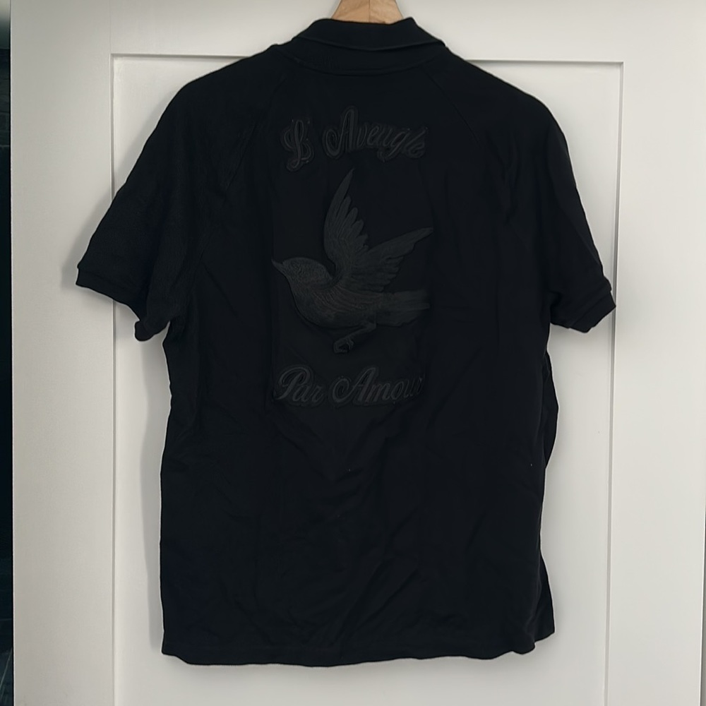 Gucci Men’s Black Embroidery Polo T-Shirt